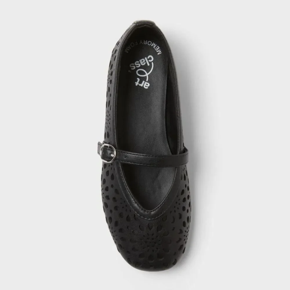 Girls' Brenda Mary Jane Flats - art class Black 13